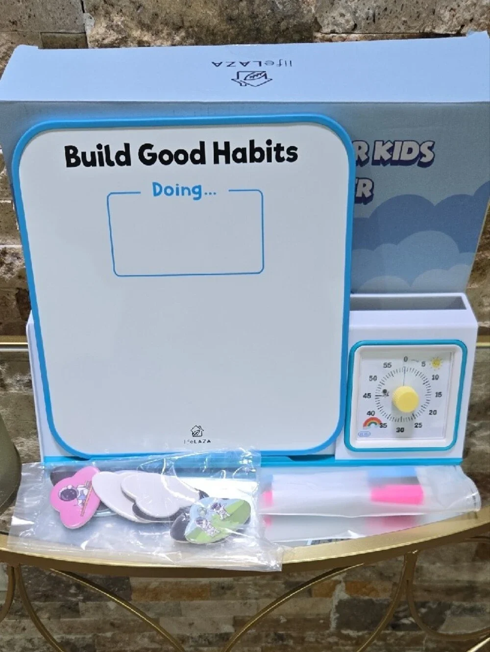 Blue Visual Schedule for Kids with Visual Timer